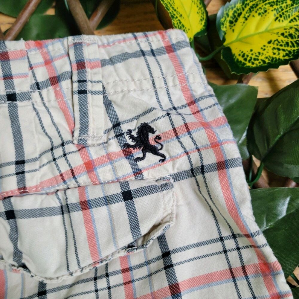 Men’s Express Plaid Shorts Y2K Off-White Size 34 Preppy - Picture 6 of 6